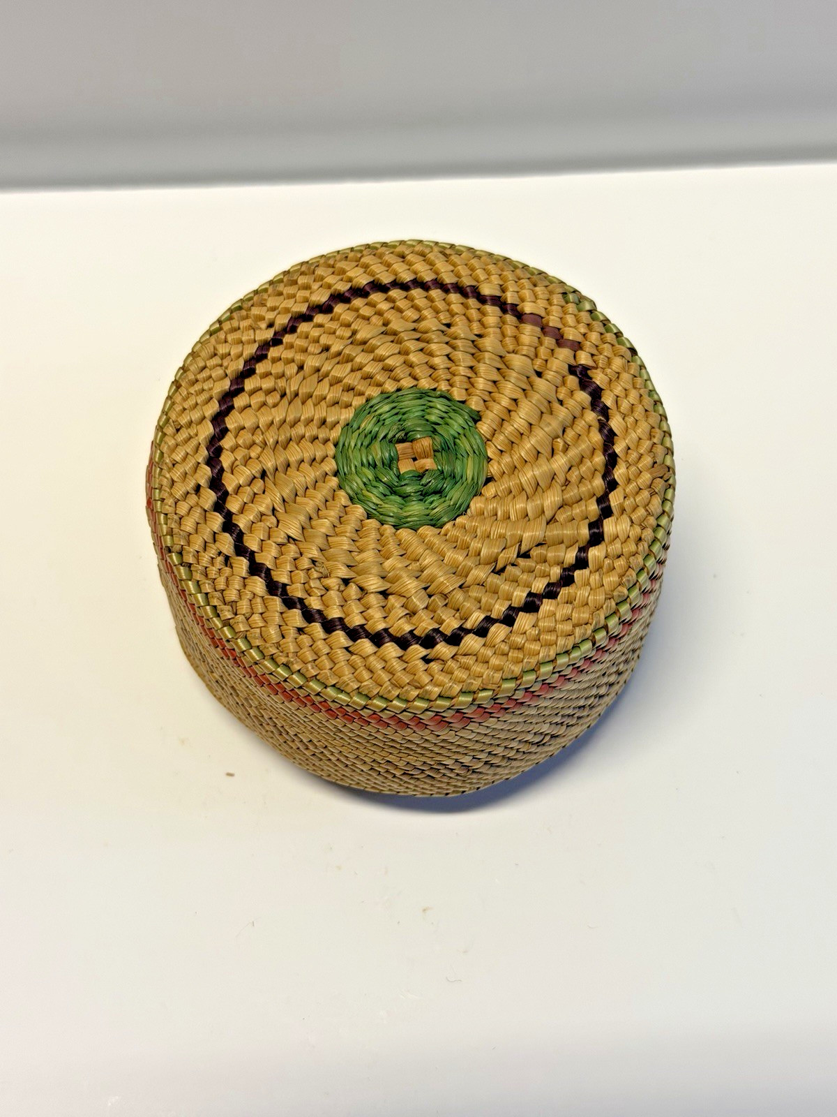 Antique Native American Indian Nootka Lidded Nootka Basket; Early 1900's; #A19