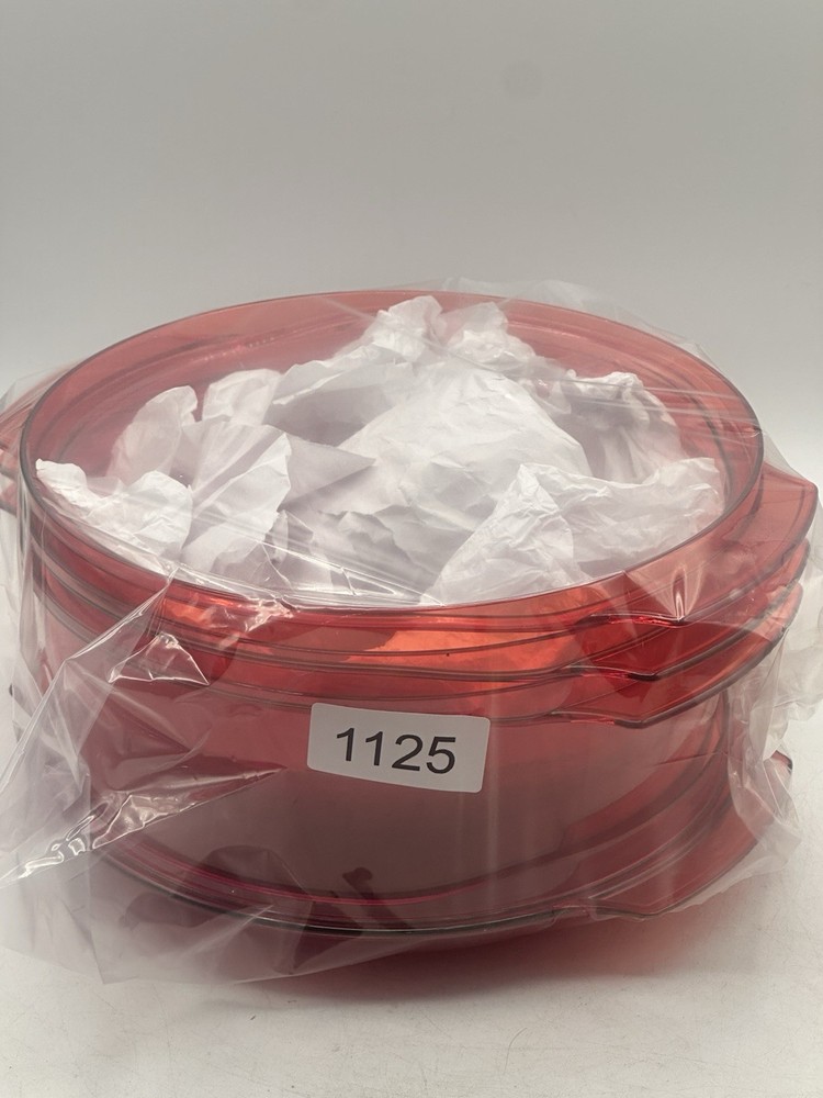 Tupperware Microwave Stack Cooker Steamer Transparent Cranberry Red 5 Piece Set