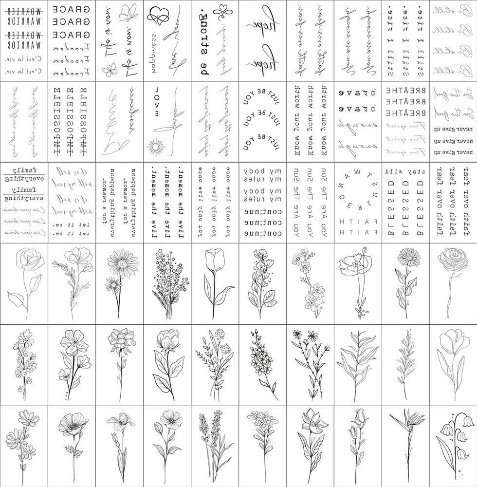 Realistic Temporary Tattoos - 60 Sheets Tiny Small Removable Tattoos, 30 Pcs Ins
