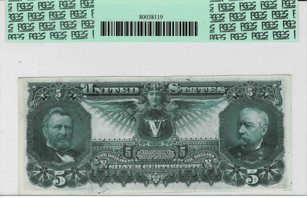 1896 $5 Silver Certificate 'Educational' note--fr.268--PCGS UNC 63 PPQ