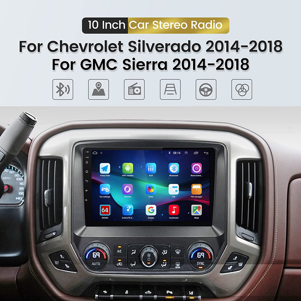 STEREO RADIO GPS ANDROID 12 CARPLAY FOR 2014-2018 CHEVROLET SILVERADO GMC SIERRA