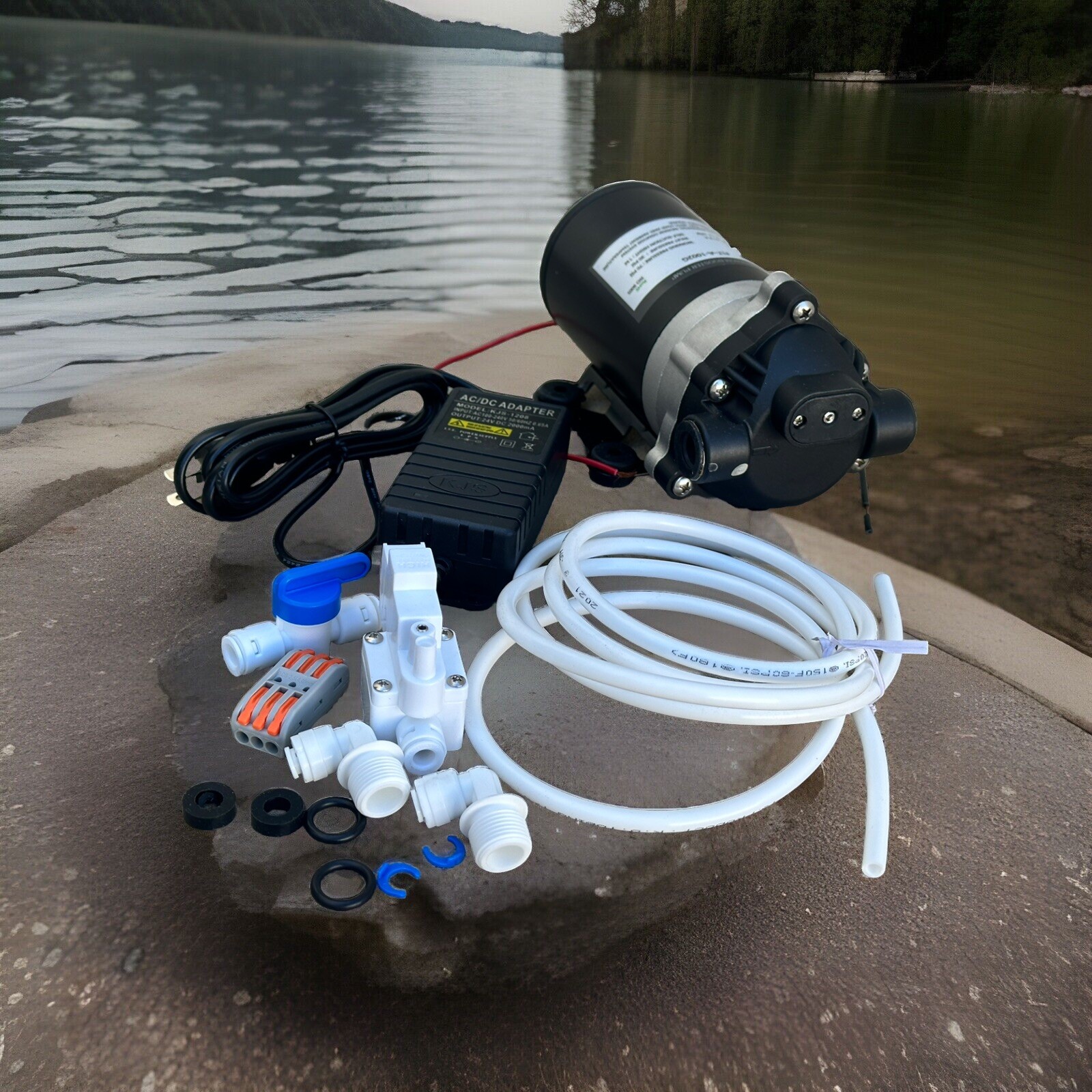 110V 24V DC/AC Diaphragm Booster Water Pump for RO Reverse Osmosis Caravan RV