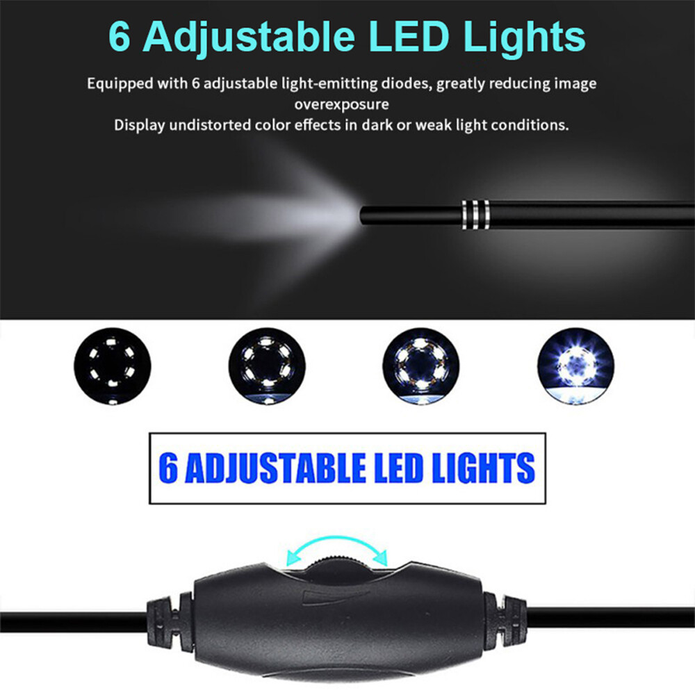 HD Ear Endoscope Otoscope LED Camera Tool Cleaning Wax Pick Cleaner Removal Kit