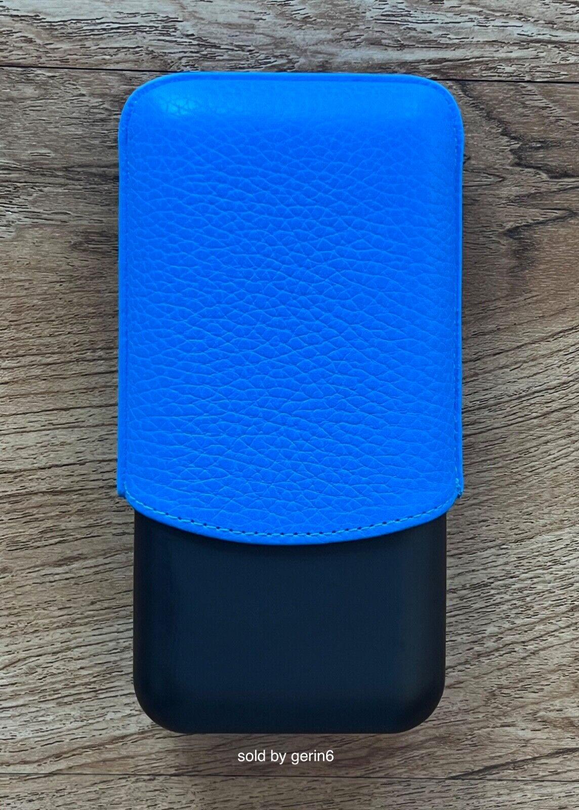 S.T. Dupont Fluo Blue Case For 3 Cigars Leather & Metal 183416 New In Box