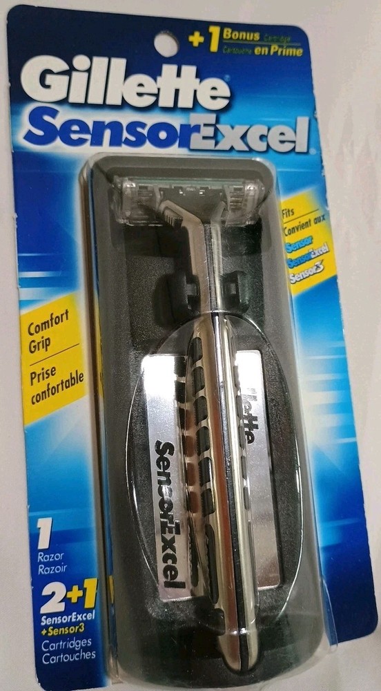 Gillette Sensor Excel Razor Bonus Pack 2 Excel Cartidges + 1 Sensor3 Cartridge🏵