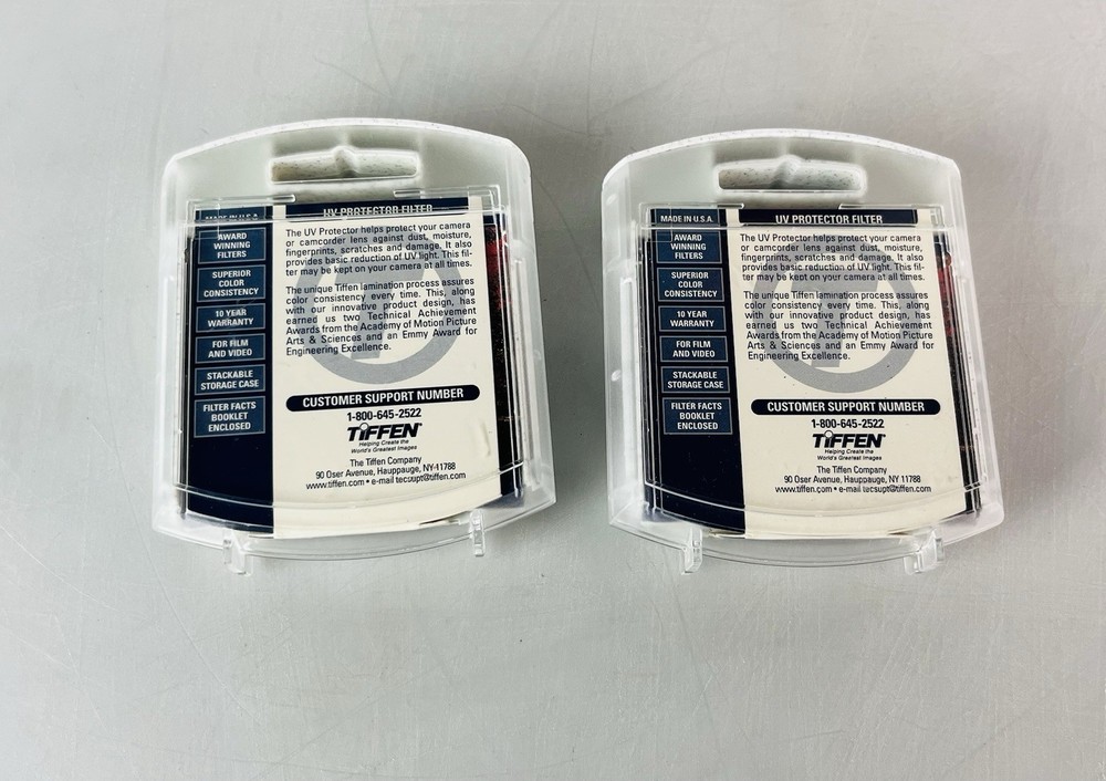 2x Tiffen 58mm UV Protector Filter