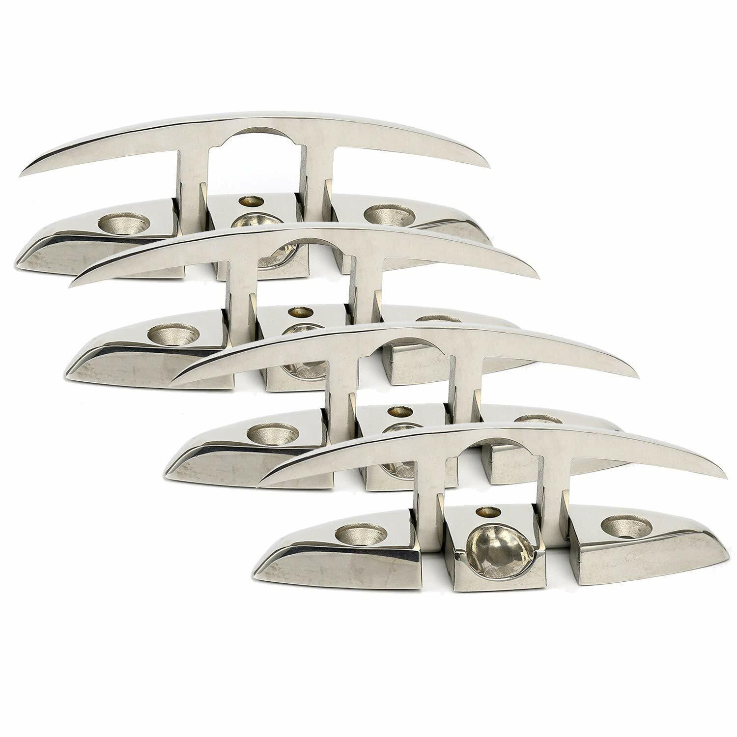 4 Pack Boat Cleat 6" 316 Stainless Steel Folding Cleat Flip Up Dock Rope Cleat