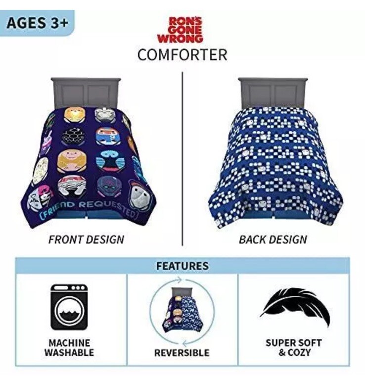 Franco Kids Bedding Super Soft Microfiber Reversible Comforter, Twin/Full Size