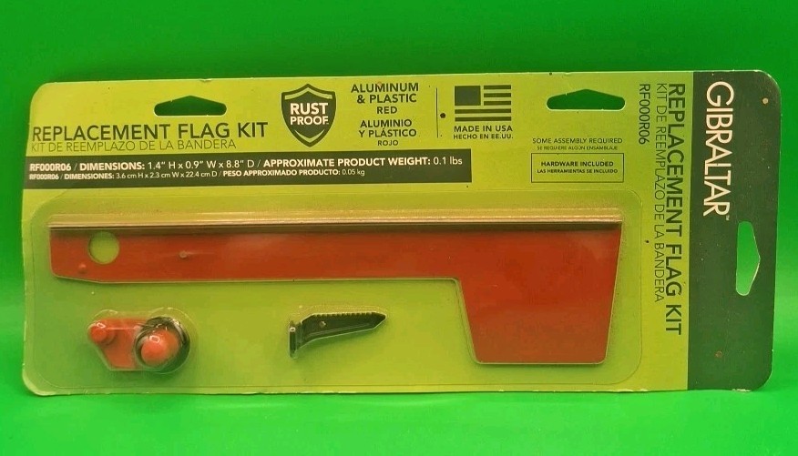 ALUMINUM FLAG REPLACEMENT KIT Fits most curbside mailboxes - Will Not Rust