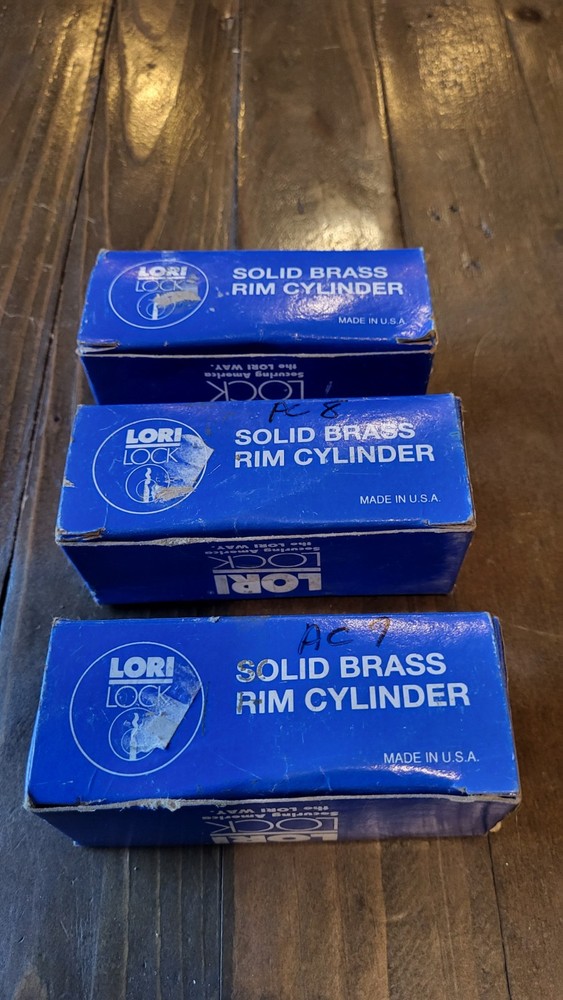 Lori Lock Solid Brass Rim Cylinder Lock Set Quantity 3 Keyed Different