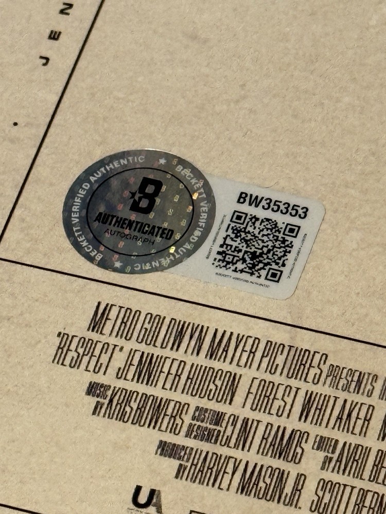 JENNIFER HUDSON SIGNED RESPECT SOUNDTRACK VINYL ARETHA FRANKLIN - BECKETT COA