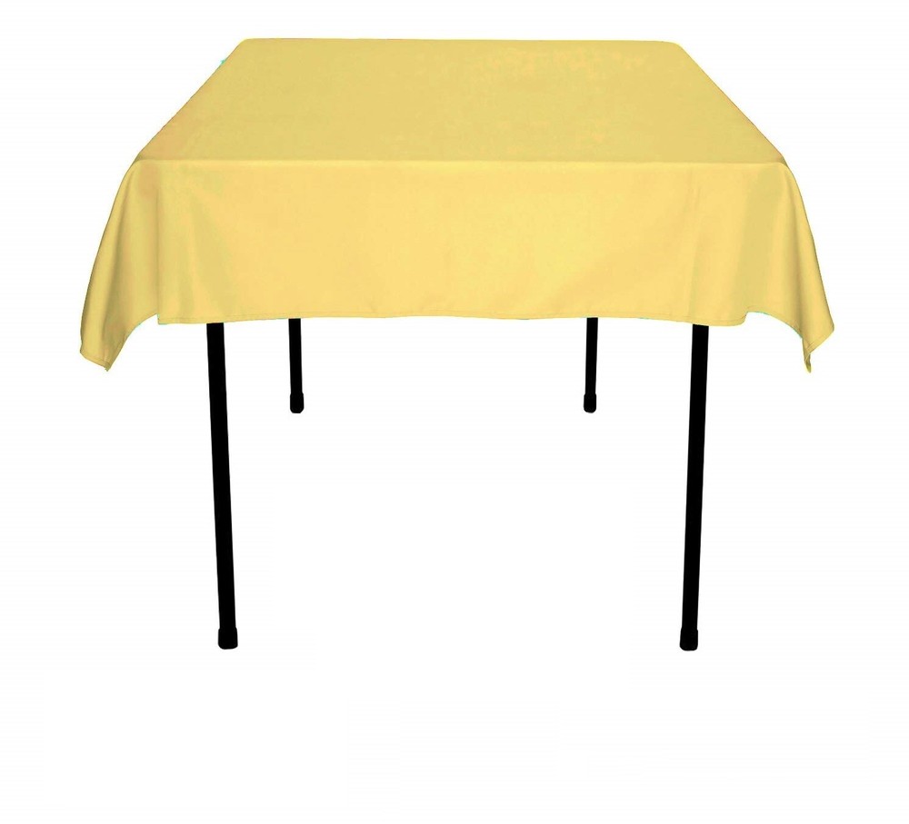 Square Polyester Tablecloth 62x62'' Wedding Banquet Polyester Table Cover 1-24pc
