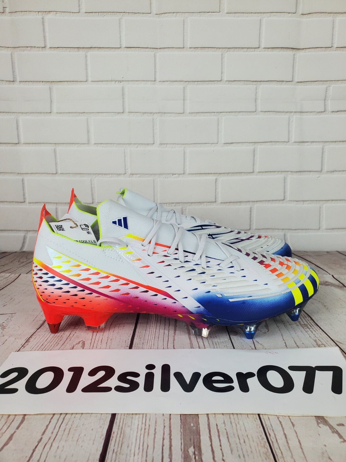 Size 9 Adidas Men's Predator Edge.1 Low SG Soccer Cleats White Solar GW1014 NEW