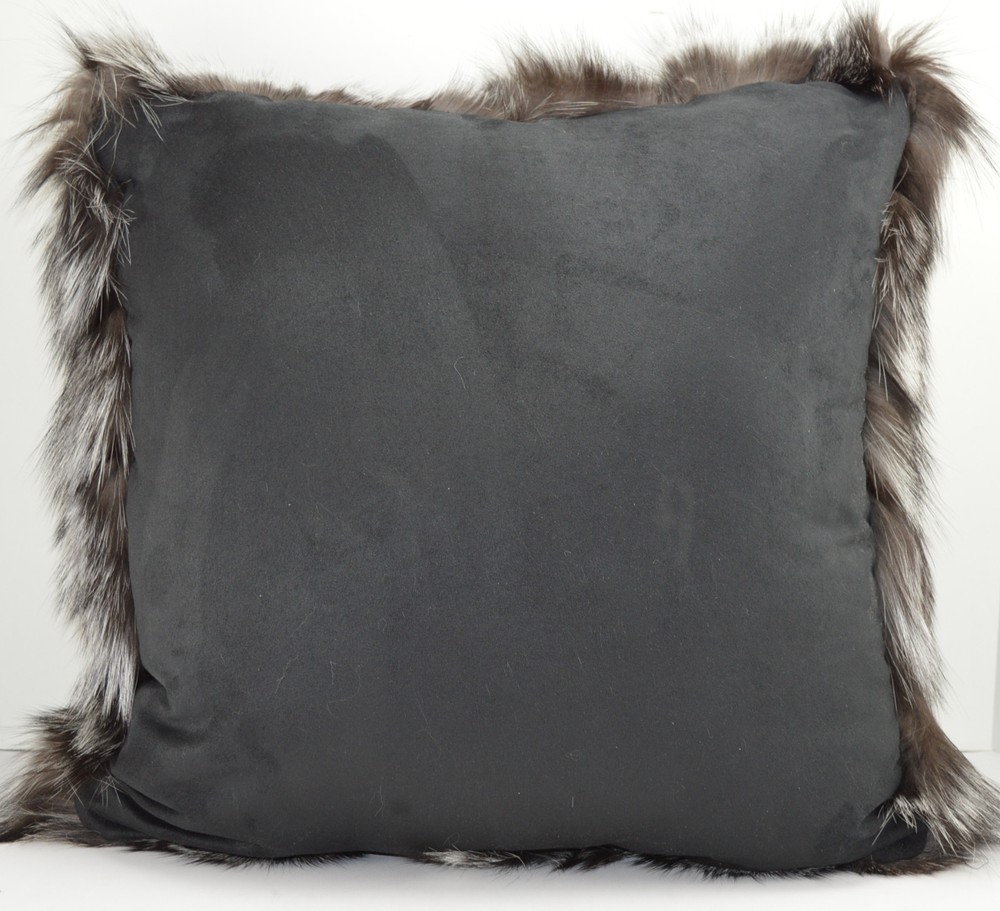 Silver Fox Fur pillow Real Genuine Authentic