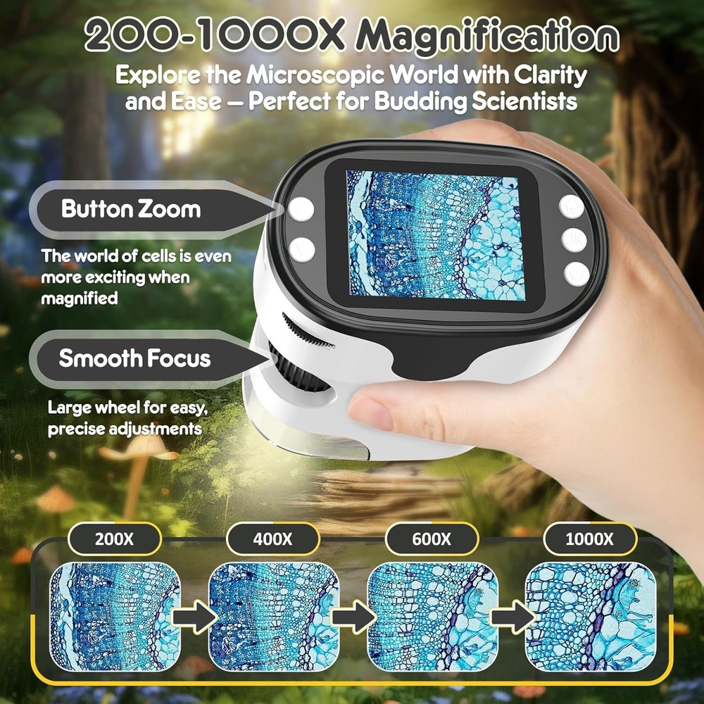 Educational Gift: Handheld 1000X Microscope for Kids