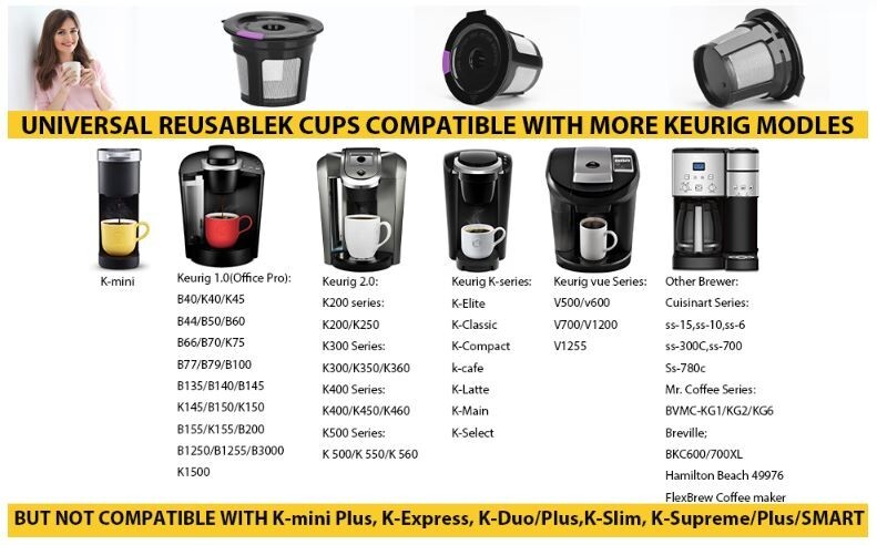 🆕 6 Black K-Cup Reusable Refillable Replacement Coffee Filter Holder for Keurig