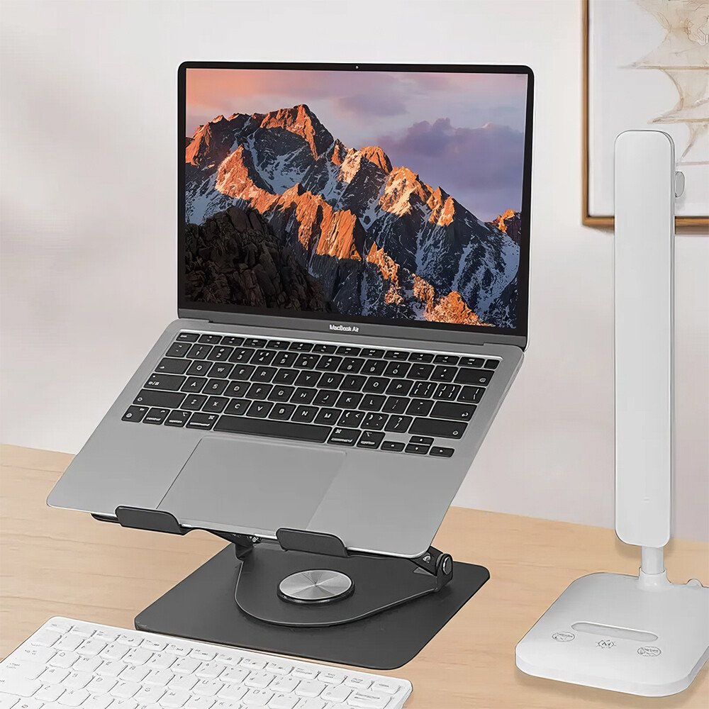 Ergonomic Foldable Laptop Riser Holder Stand Adjustable w/ 360° Rotating Bracket
