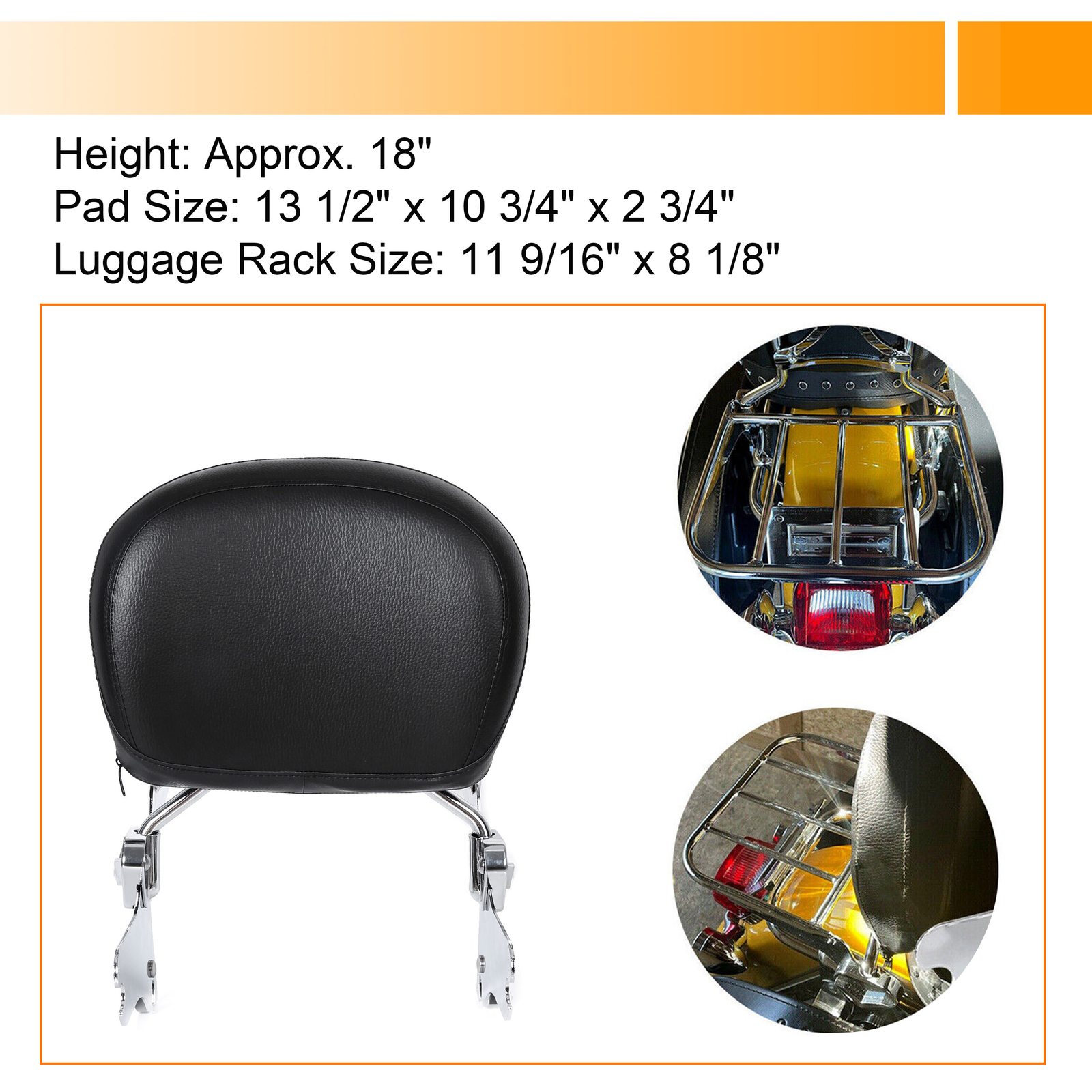 For 94-08 Harley Road King Electra Glide Detachable Sissy Bar Backrest With Rack