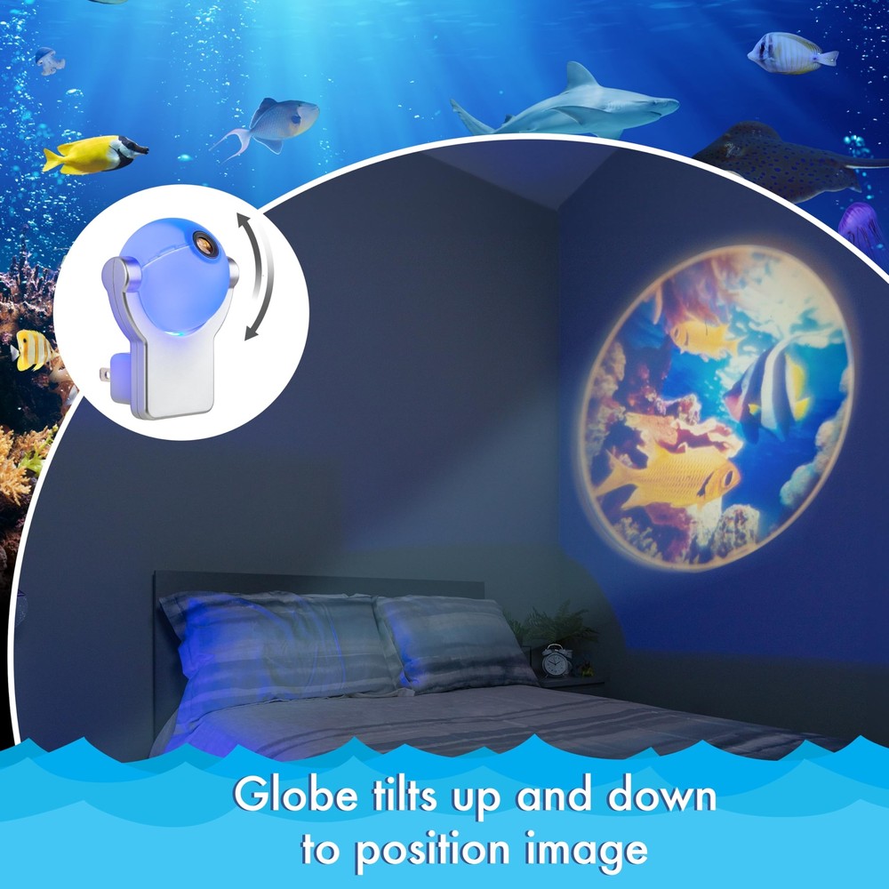 Projectables Tropical Fish LED Night Light Projector, Plug-In, Light Sensing,