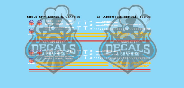ArroWedge Container UPRU Union Pacific N Scale Decal Set