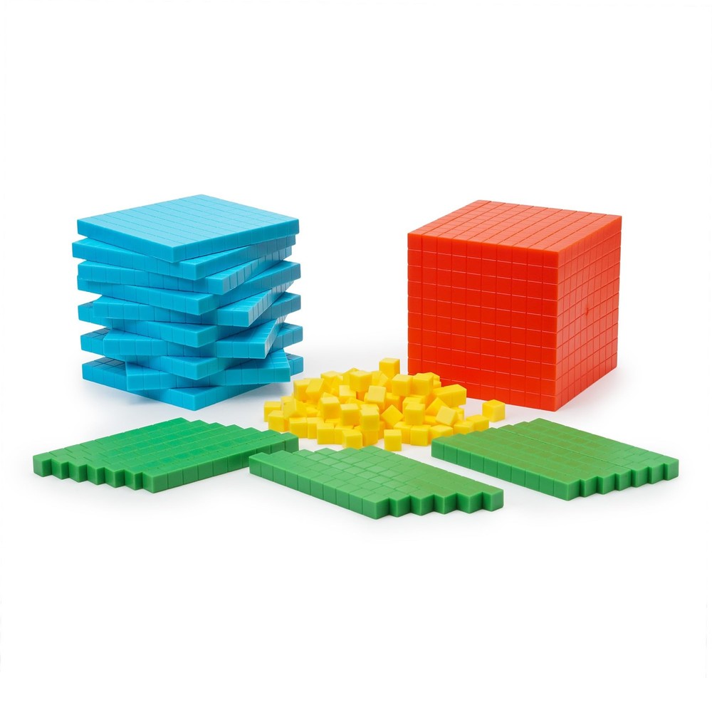 Simply magic 131 PCS Base Ten Blocks for Math - Place Value Small, Assorted