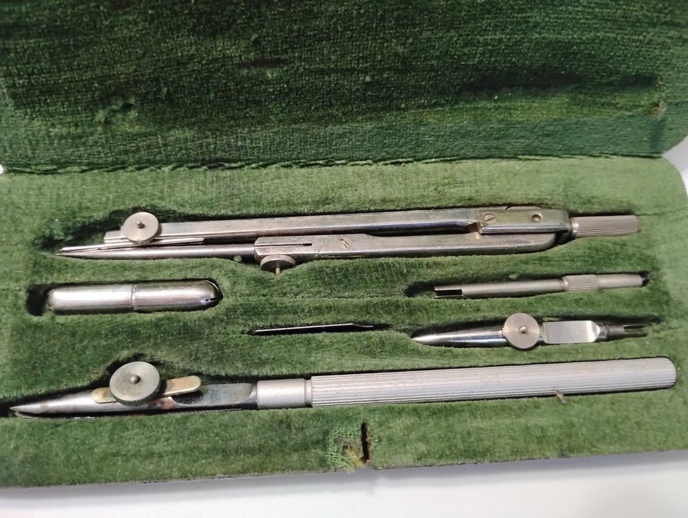 Vintage Dietzgen Drafting Tools with Case