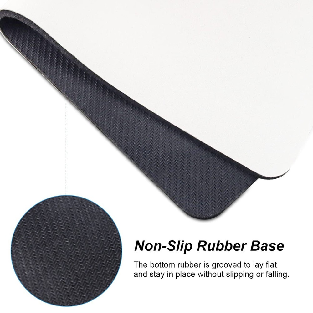 Leather Mouse pad Soft White Mouse Pad with Lychee Pattern Comfortable Surfac...