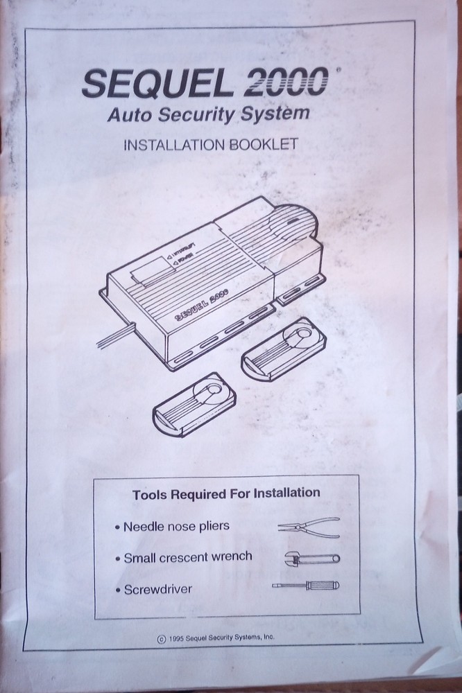 1995 Sequel 2000 Auto Alarm System NOS