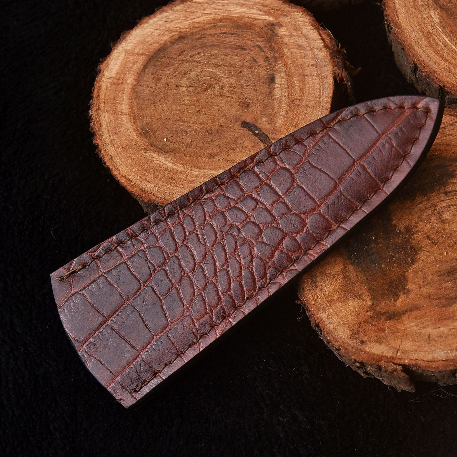 Custom Handmade Fix Double Edge Dagger Blade Leather Sheath Back Clip - Boot