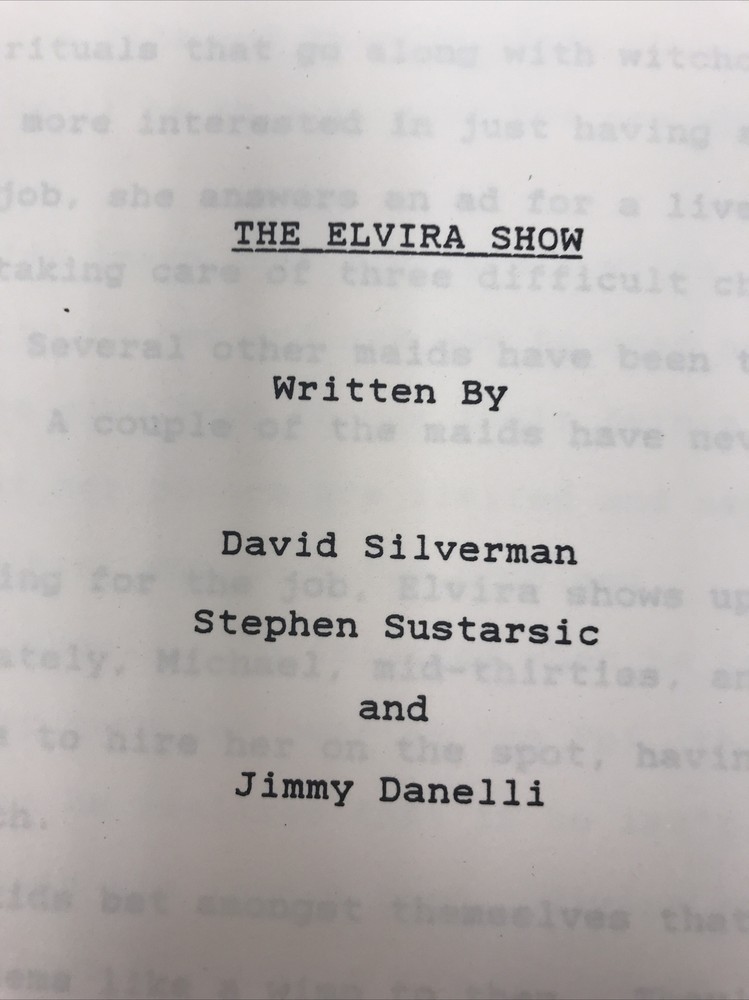 The Elvira Show TV Spec Script Draft By David Silverman Stephen Sustarsic
