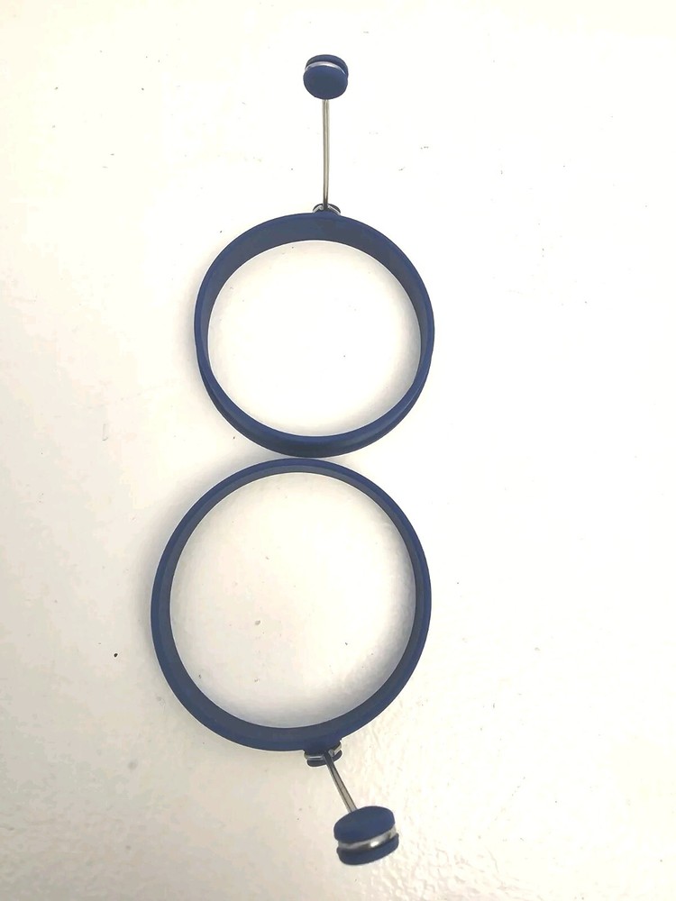 Norpro Silicone Round Pancake Egg Rings, 2 Pieces, Blue
