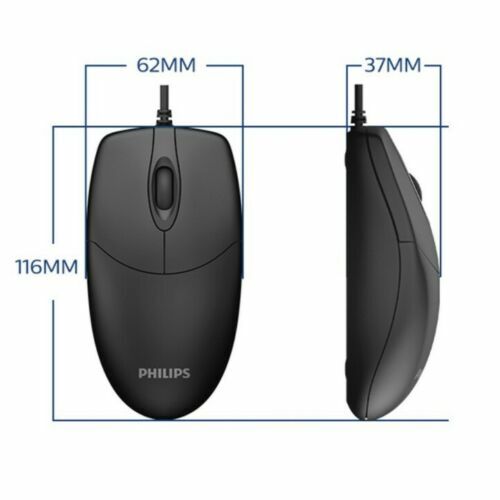 Philips SPK7234 USB Wired Computer Mouse for PC Laptop Desktop Computers NEW