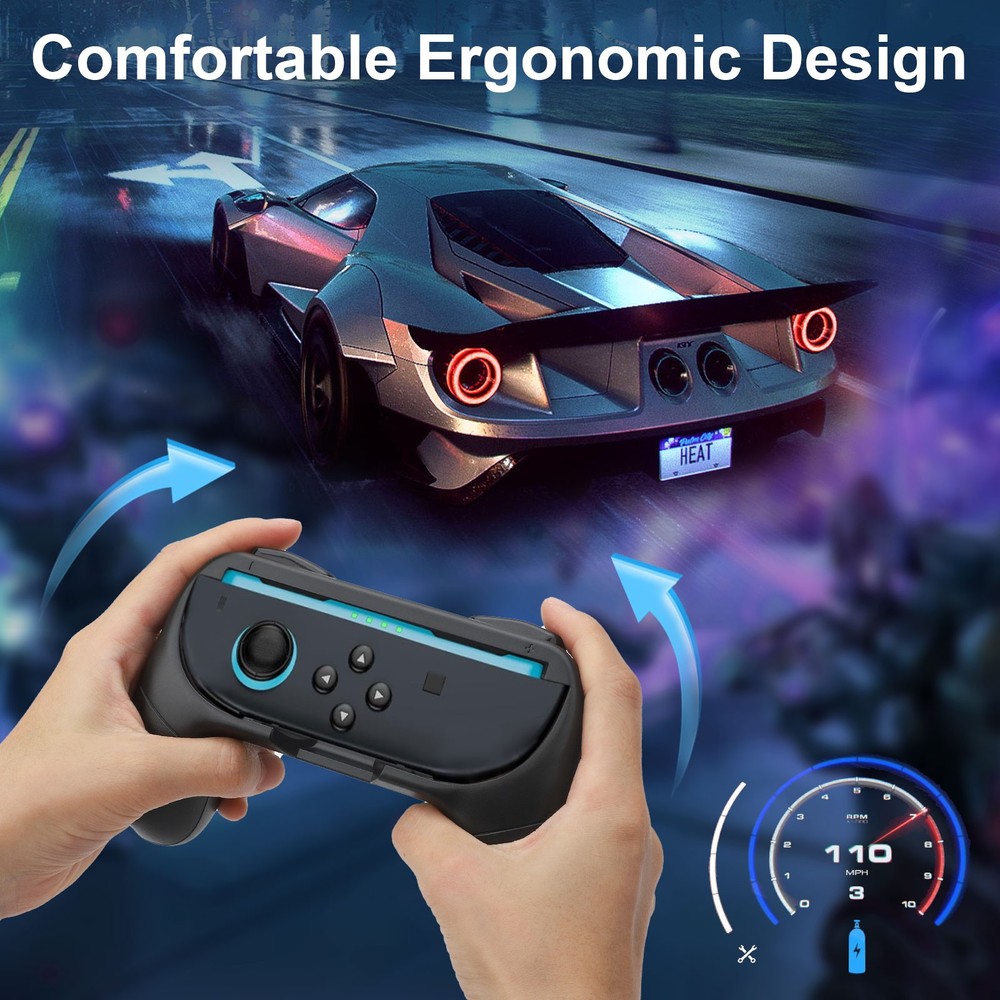 2 Pack Hand Grips for Nintendo Switch 2 Joy-Con Ergonomic Controller Handle ABS
