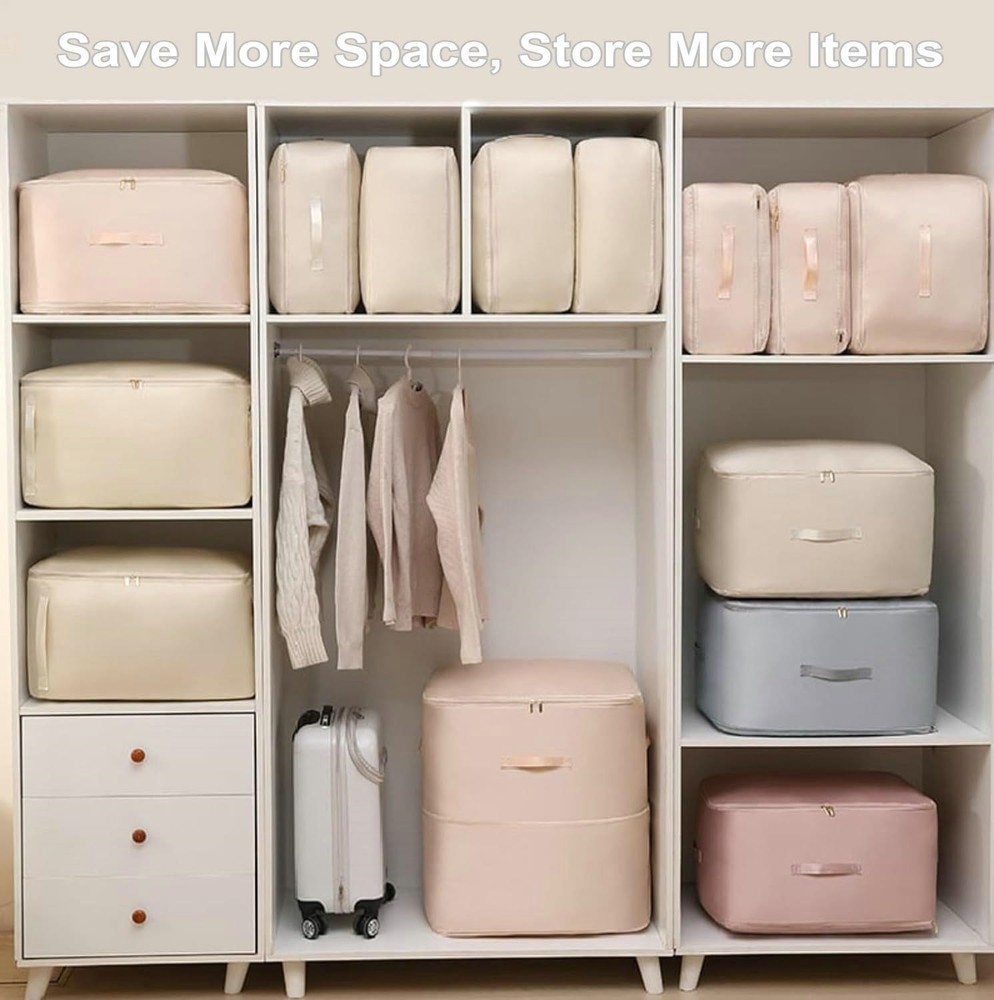 Ultra Space Saving Compression Organizer, 3-Layer Zipper Large Capacity Stora...