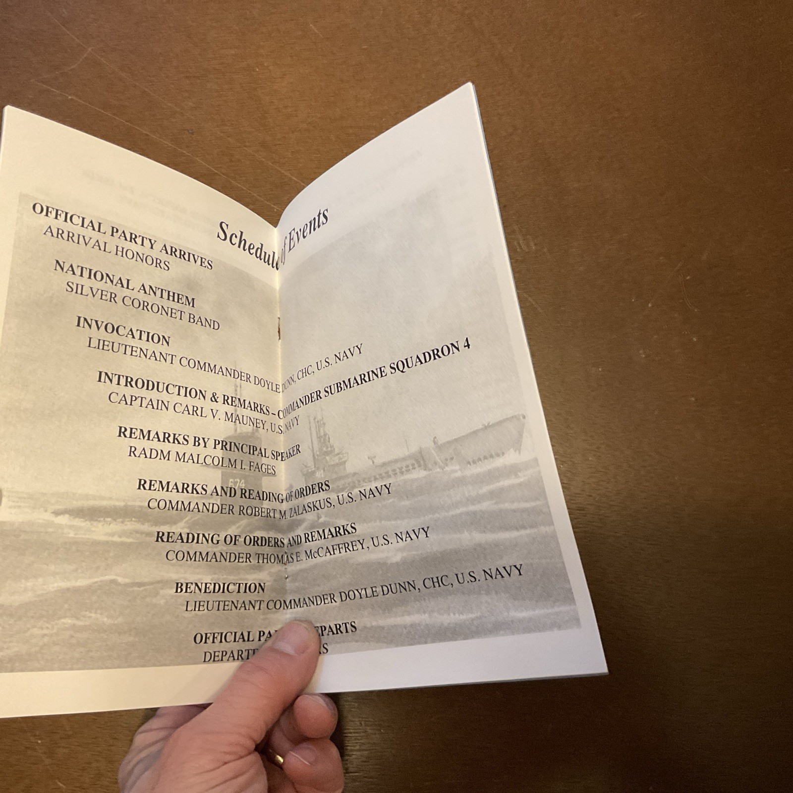 1998 Change of Command Ceremony USS TREPANG SSN 674 Handout Pamphlet Vintage