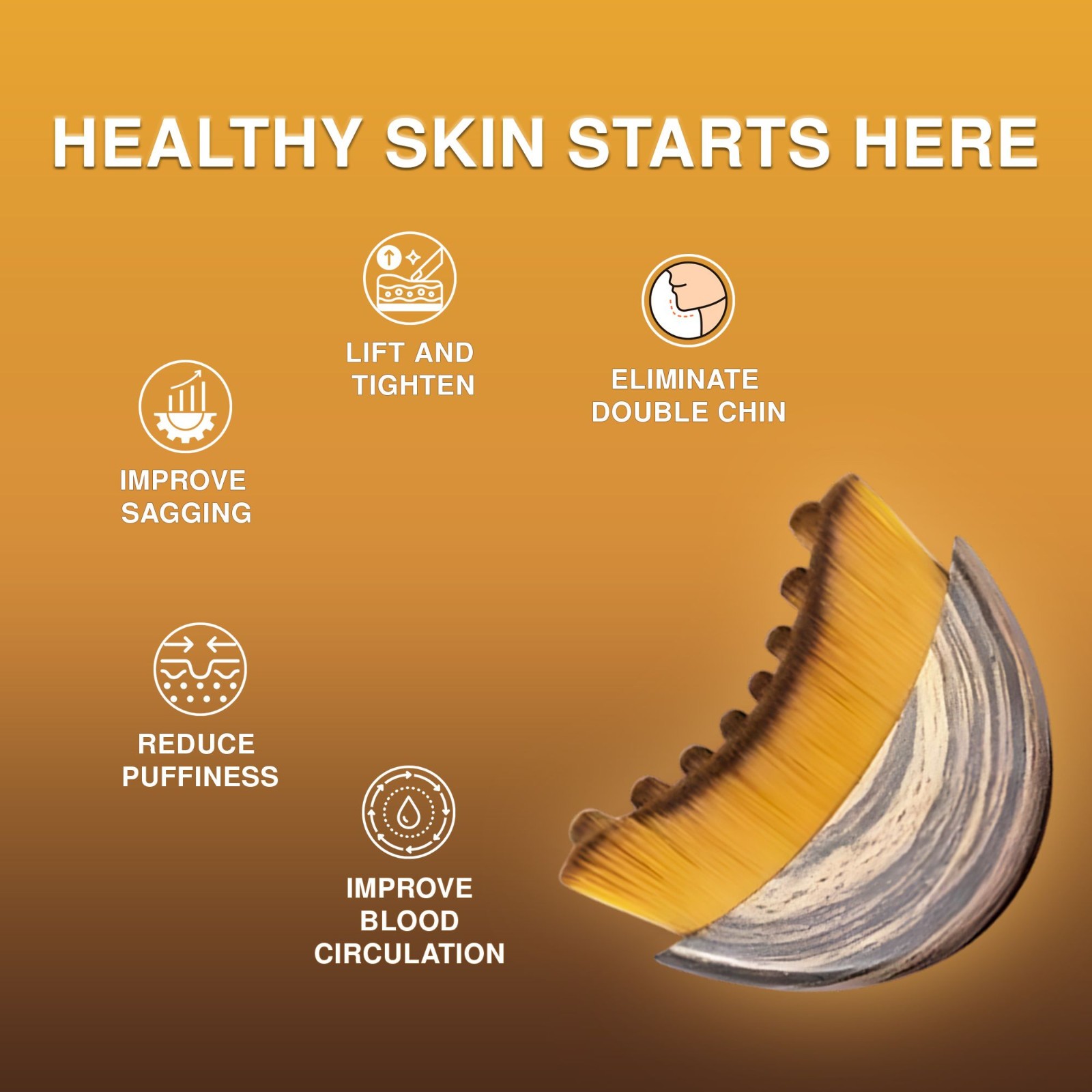 2PC Lymphatic Contour Face Brush Lymphatic Drainage Massager for Face by Glowiex