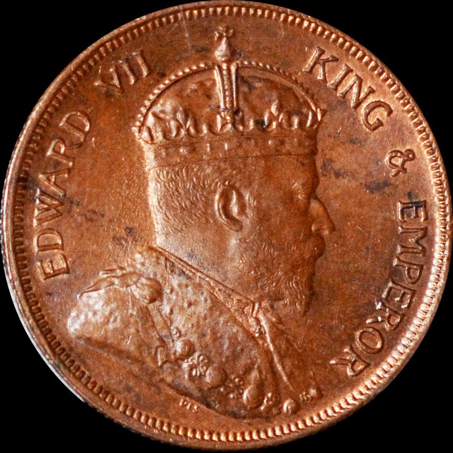 PCGS MS64 1908 Straits Settlements, Edward VII, 1 Cent, Calcutta Mint
