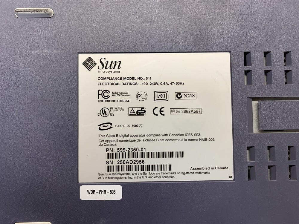 SUN MICROSYSTEM DIGITAL DATA STORAGE 611