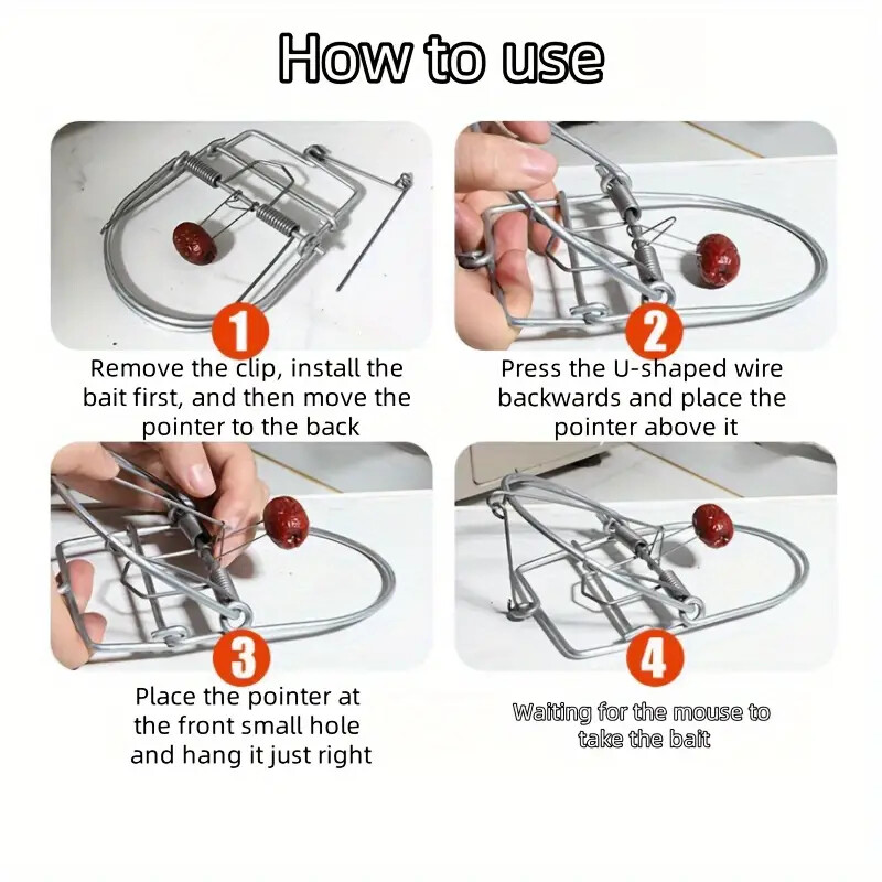 3pcs Small Animals Catch Traps Mouse Trap Spring Trapt Rodent for Rat Rabbit