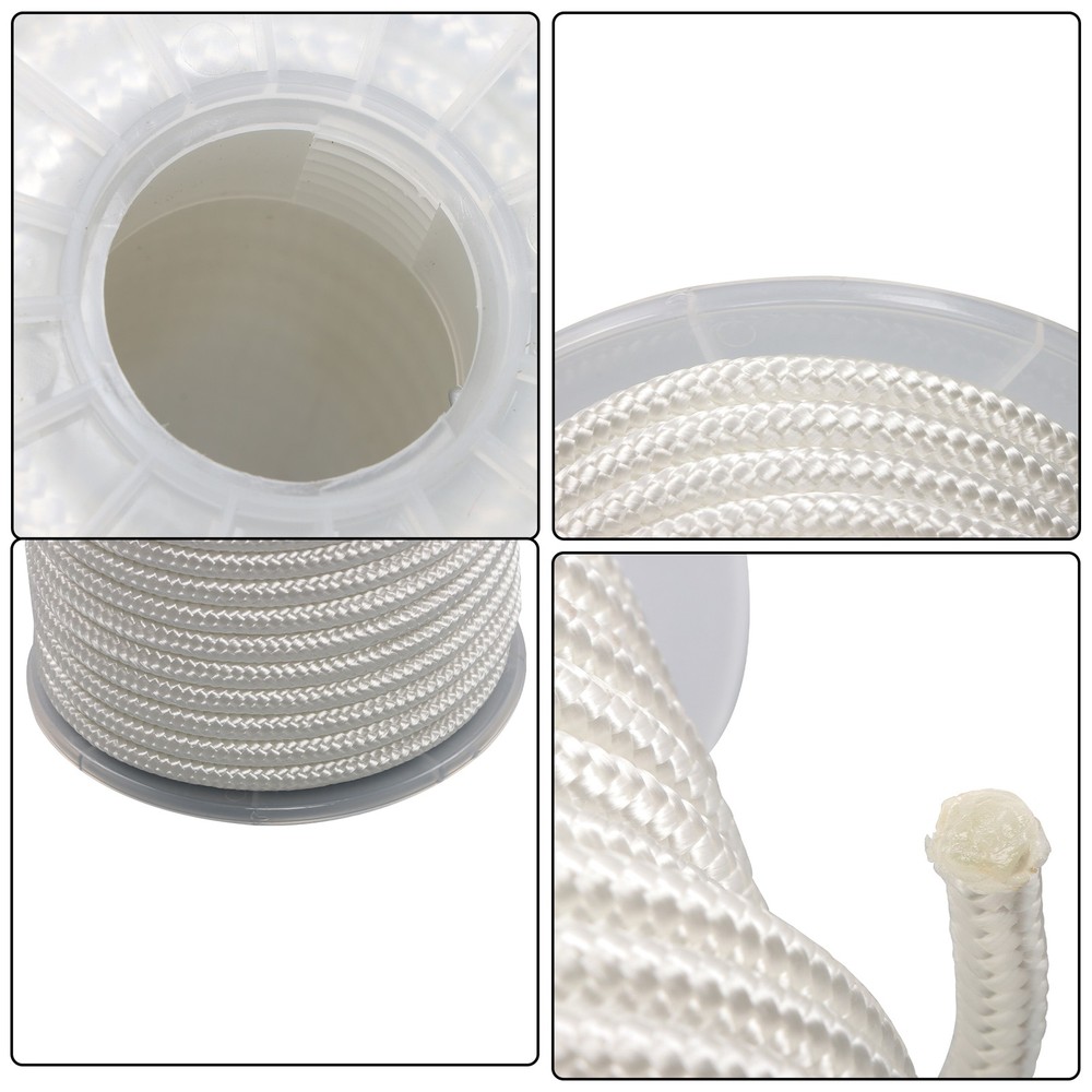 3/8 Inch Nylon Rope 100 Foot Spool 100% Nylon Solid Braid Rope Dyeable White