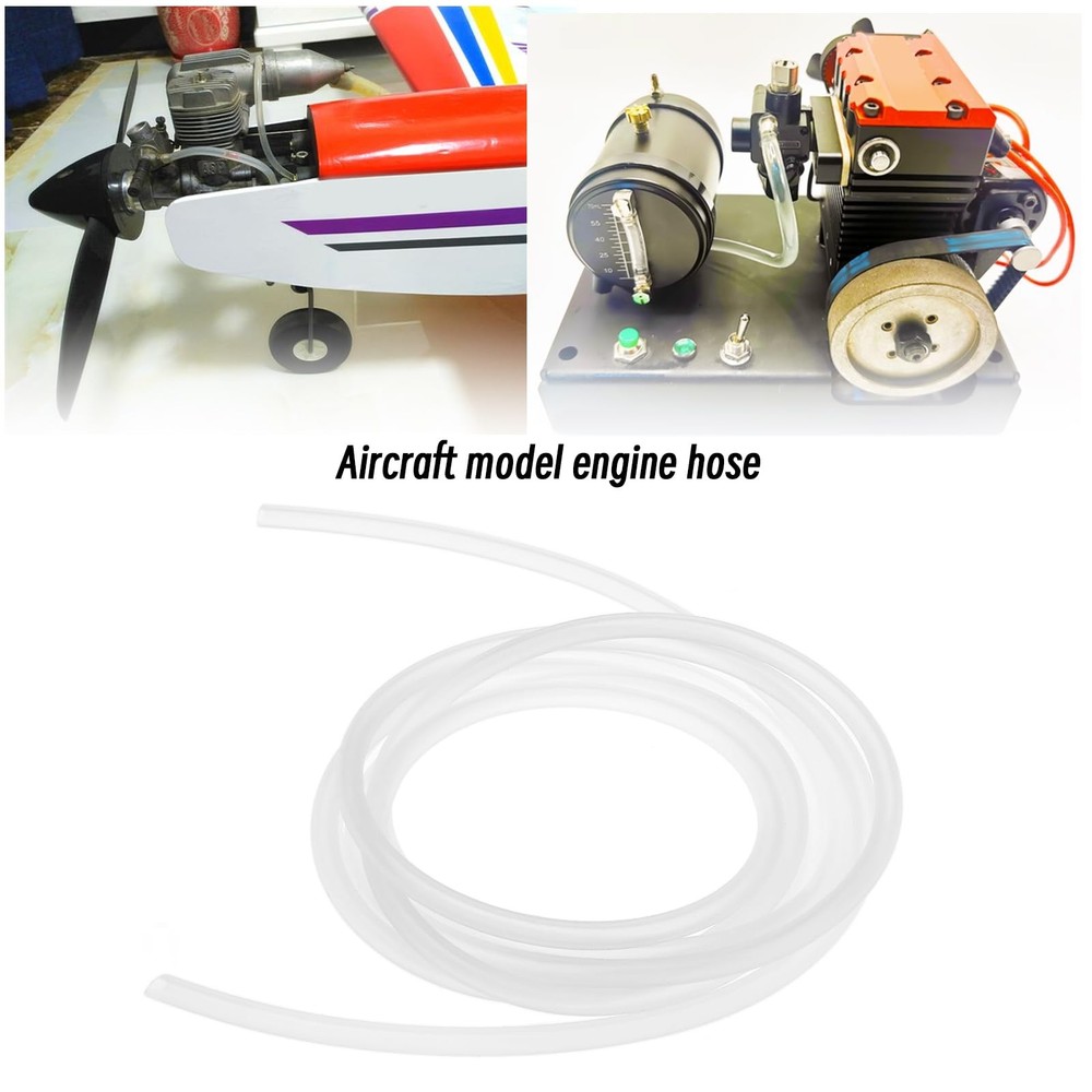 2m Clear Silicone RC Nitro Glow Engine Fuel Line for Nitro Engine Models Tran...