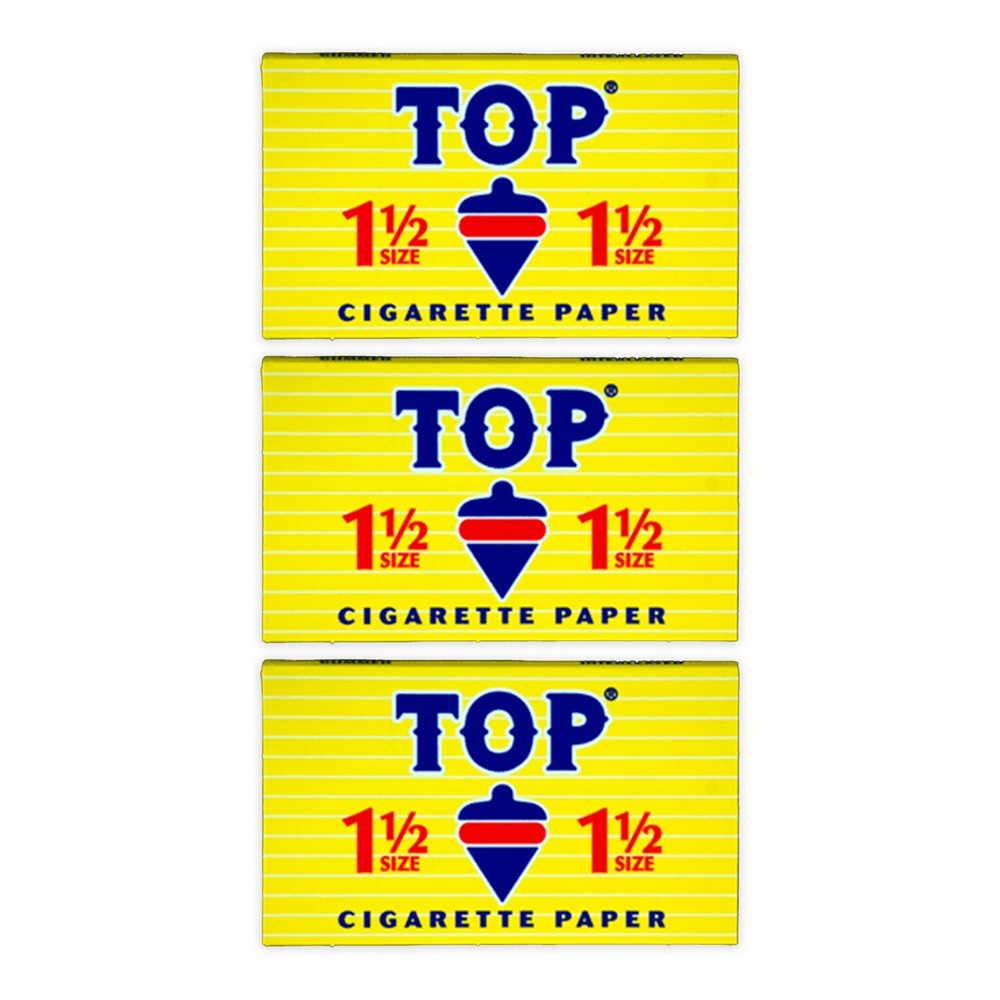 Top 1 1/2 Rolling Papers 1.5 Size Cigarette Papers (3 Booklets)