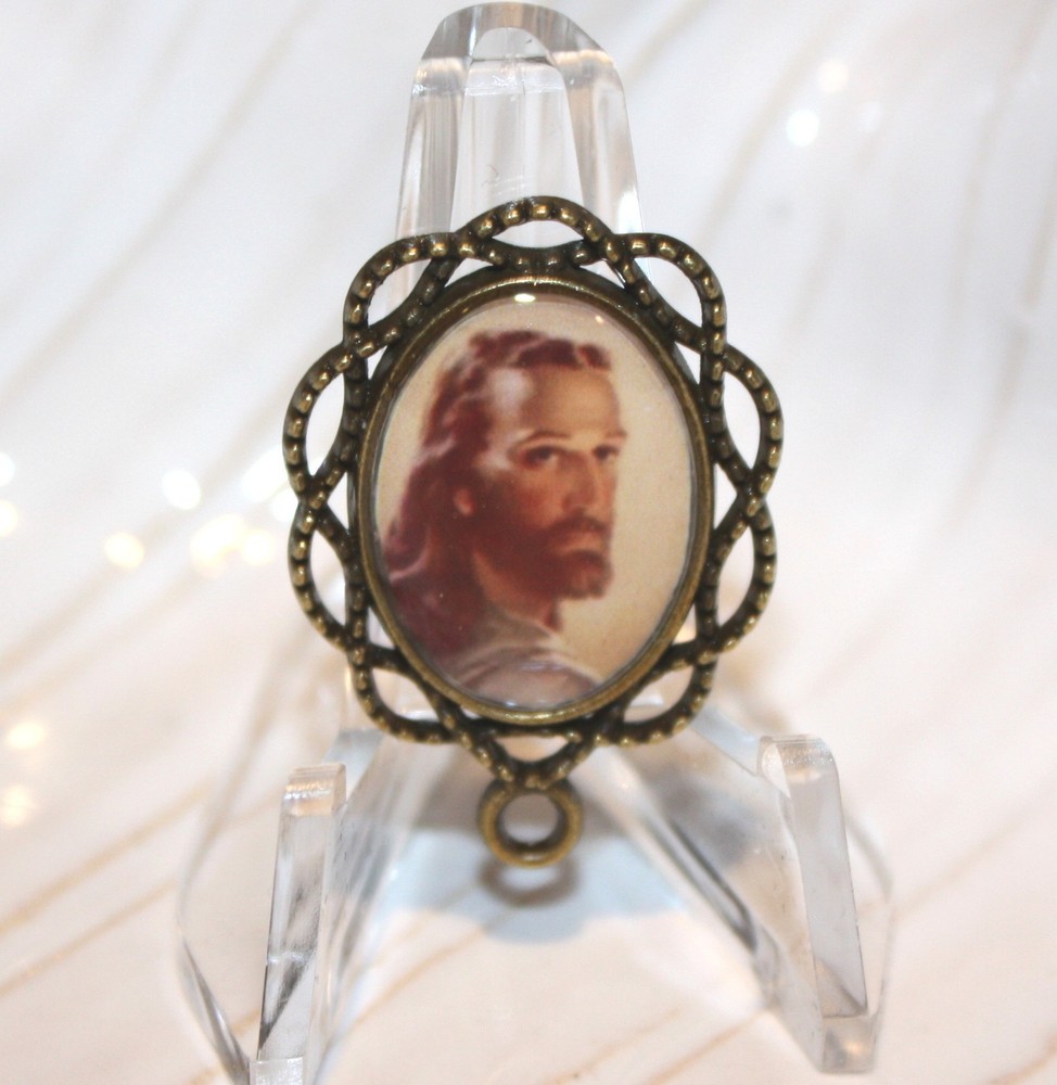 Custom Bronze Rosary Center Part/Color /Rosary Making/Jesus Profile