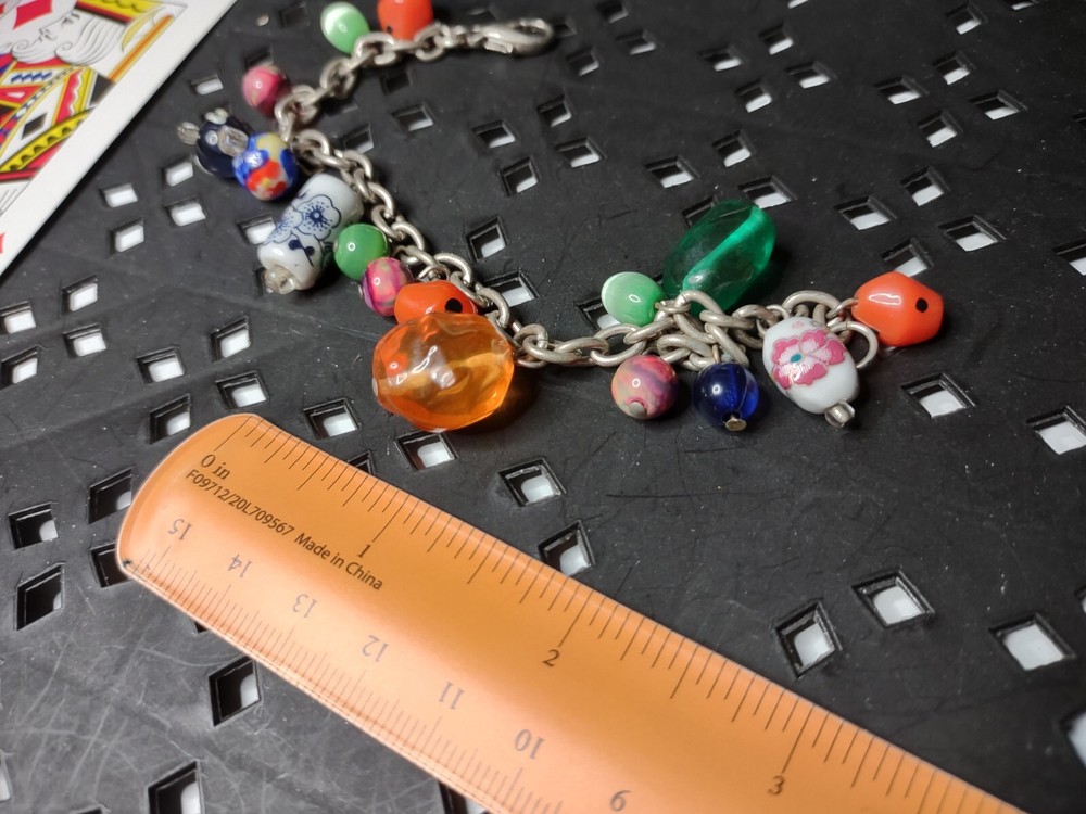 8 Inch Multicolor Colorful Charm Bead Bracelet