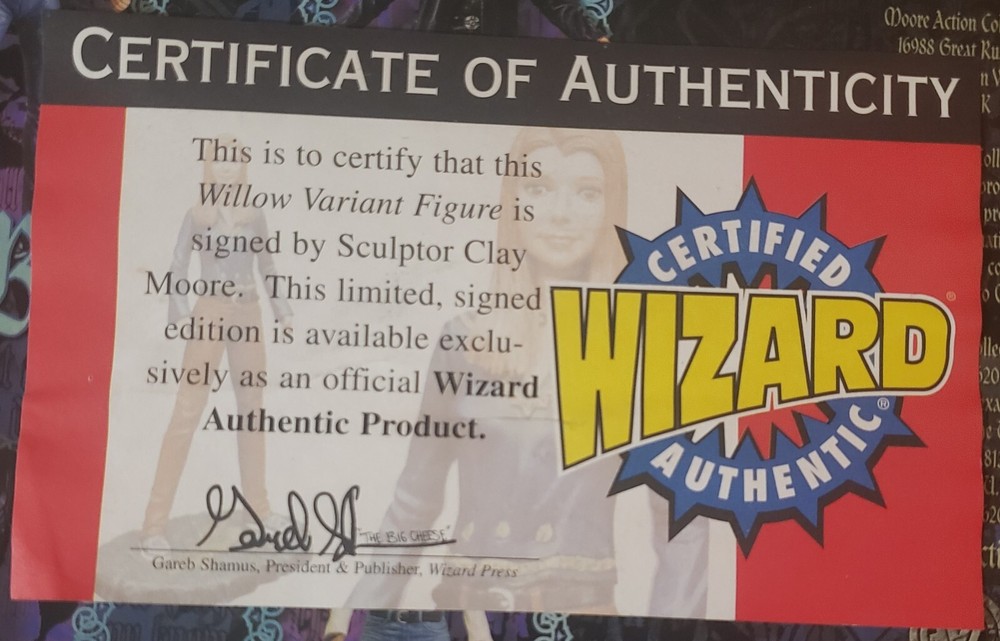 Clay Moore Signed Willow Variant Action Figure Buffy The Vampire Slayer Wizard