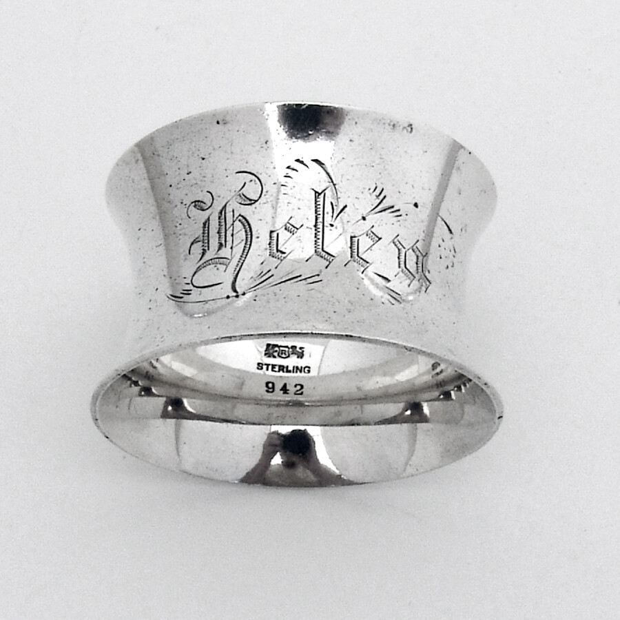 Flared Napkin Ring Reed Barton Sterling Silver Mono Helen