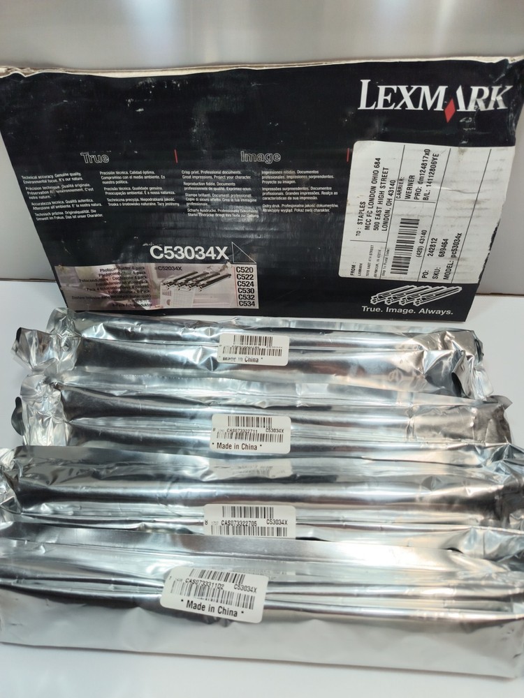 Lexmark Genuine C53034X phtoconductor 4-pack. Sealed. NOS