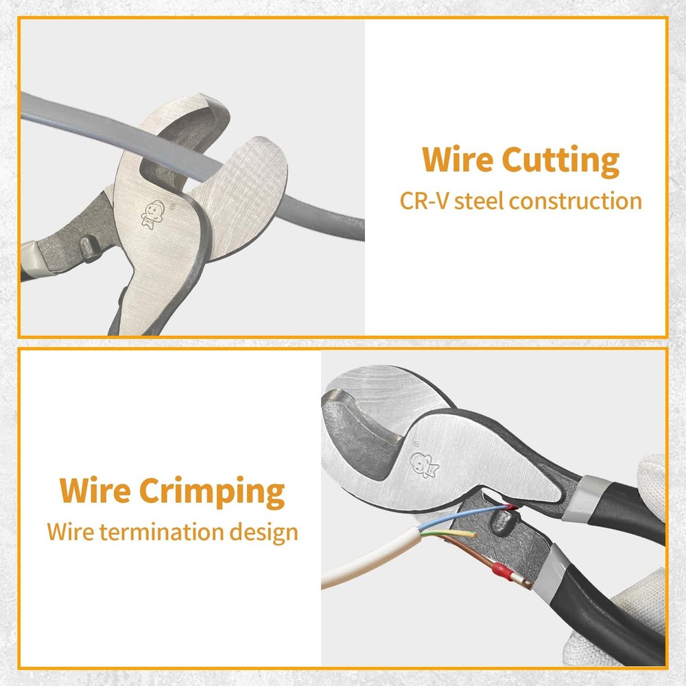 Heavy Duty Cable Cutter 10 Inch High Leverage Pliers For Communications Cable Cu