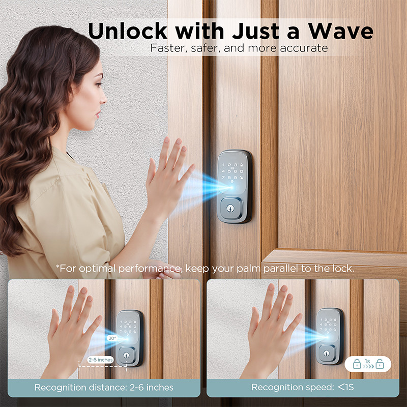 Keyless Smart Door Lock Plam Vein Unlock APP Remote Control Keyless Entry