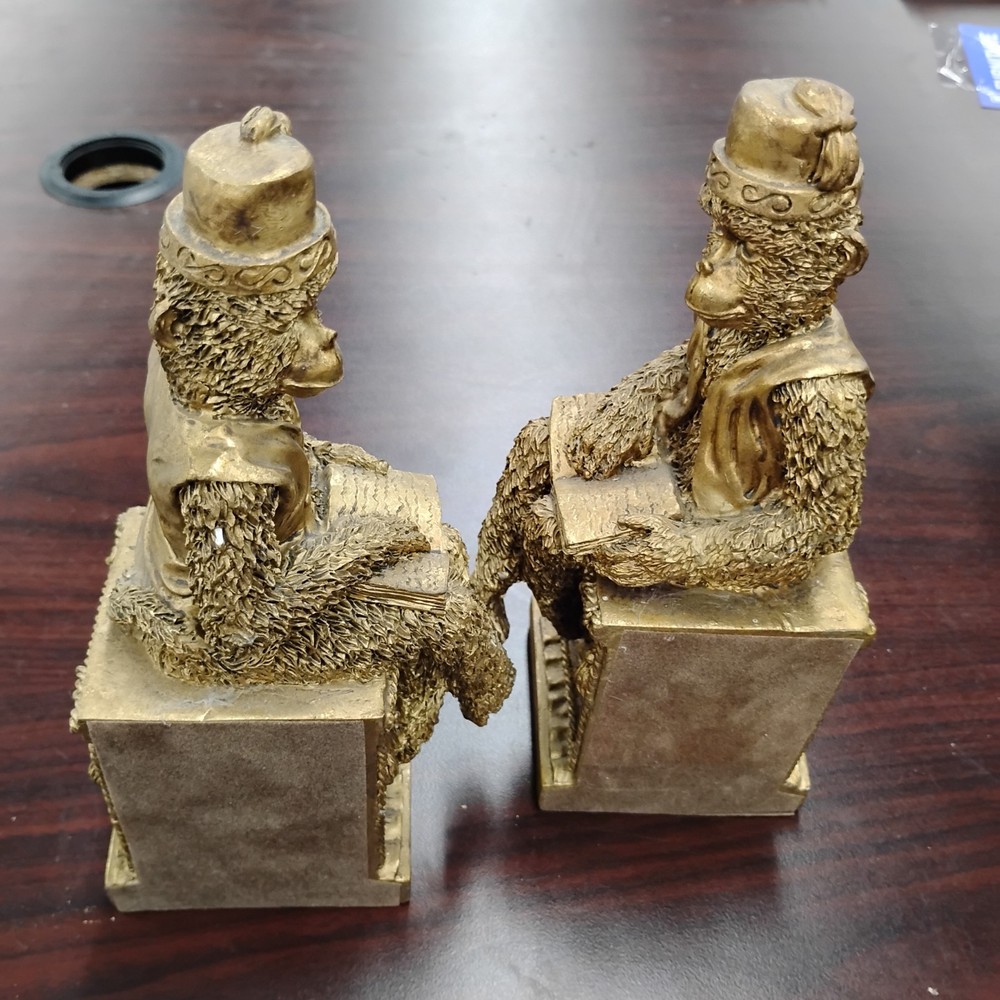 Gold Monkey Bookends Moroccan Scholar Fez Hats